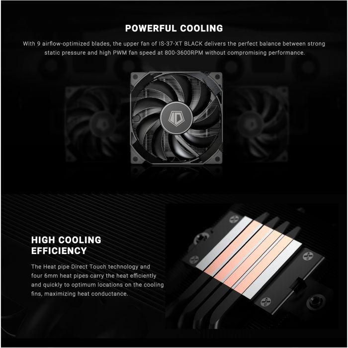 Кулер для процессора ID-Cooling IS-37-XT Black изображение 11