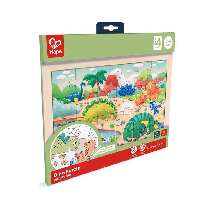 Пазл Hape Динозавры с раскраской (E1641)