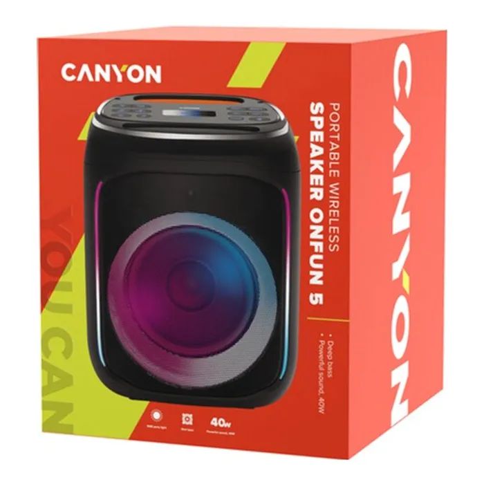 Акустическая система Canyon OnFun 5 Partybox 40W RGB Black (CNE-PBSP5) изображение 5