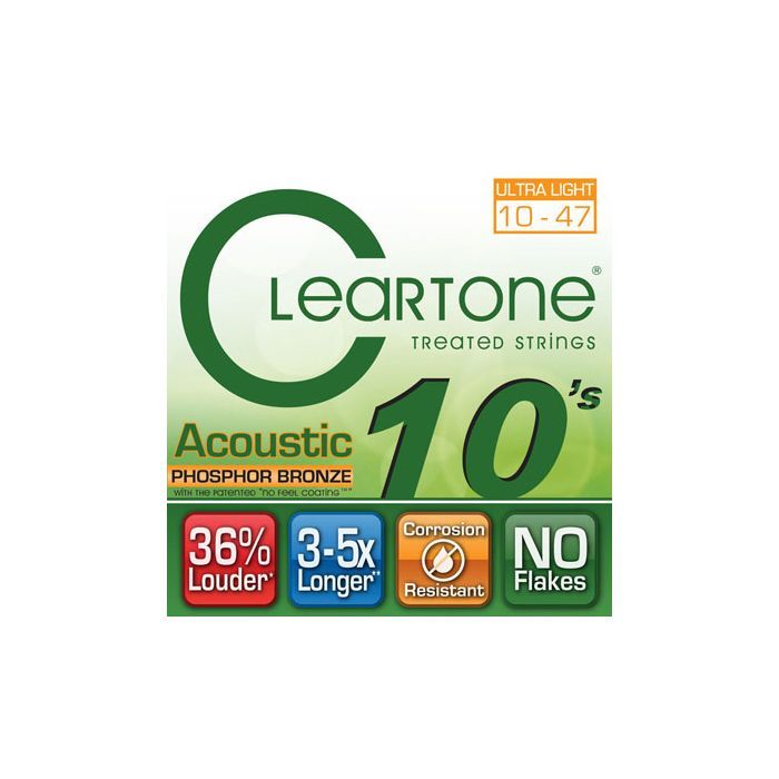 Струны для гитары Cleartone Acoustic Phosphor Bronze Ultra Light (10-47) (7410) изображение 3