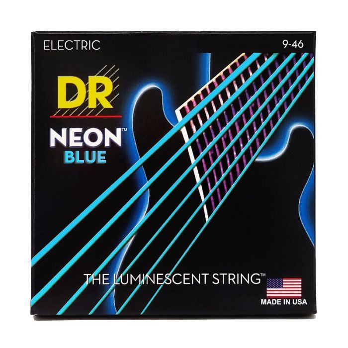 Струны для гитары DR Strings NEON Blue Electric - Light Heavy (09-46) (NBE-9/46)