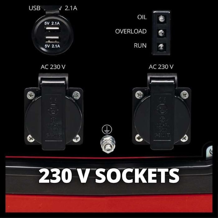 Генератор Einhell інверторний TC-IG 2000, 230В (1 фаза), 1.8/2kW, ручний старт, 21.6кг (4152590) зображення 5