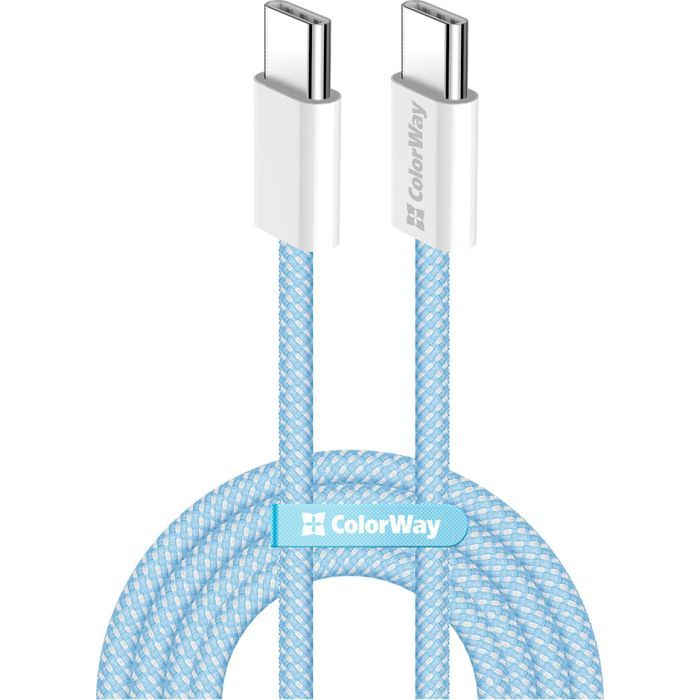 Дата кабель USB-C to USB-C 1.0m 60W 3.0А black ColorWay (CW-CBPDCC061-BK)
