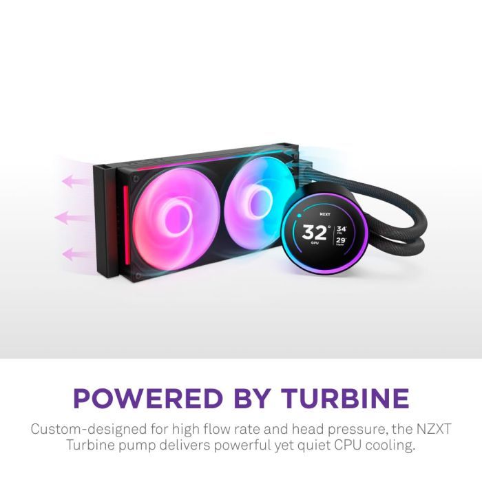 Система жидкостного охлаждения NZXT Kraken Elite RGB 240mm (RL-KR24E-B2) изображение 7