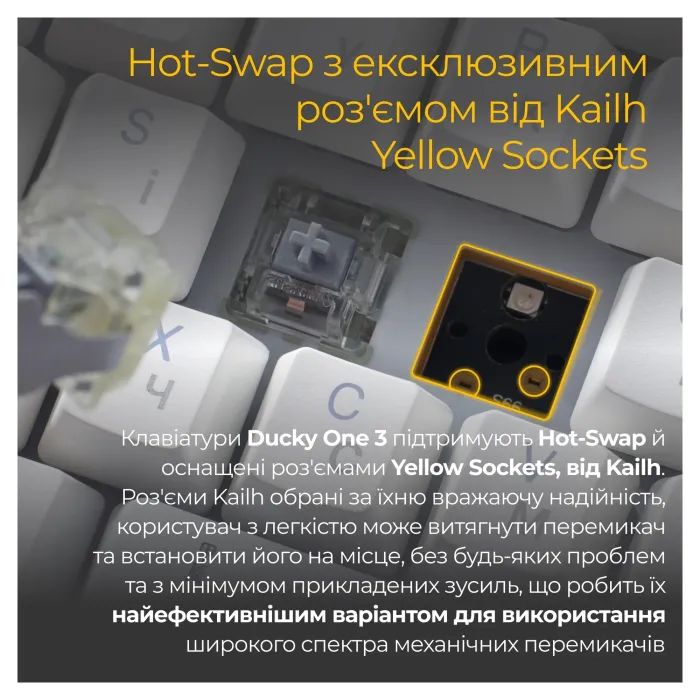 Клавиатура Ducky One 3 Cherry MX Blue RGB UA USB Black (DKON2108ST-CUAPXCLAWSC1) изображение 12