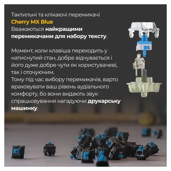 Клавиатура Ducky One 3 Cherry MX Blue RGB UA USB Black (DKON2108ST-CUAPXCLAWSC1) изображение 5