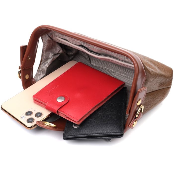 Сумка Vintage Из натуральной кожи Коричневая (22425) изображение 8