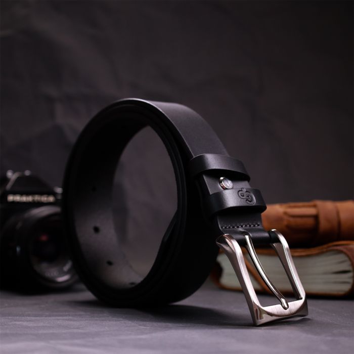 Ремінь Grande Pelle Брючний з натуральної шкіри Чорний (11674) зображення 8