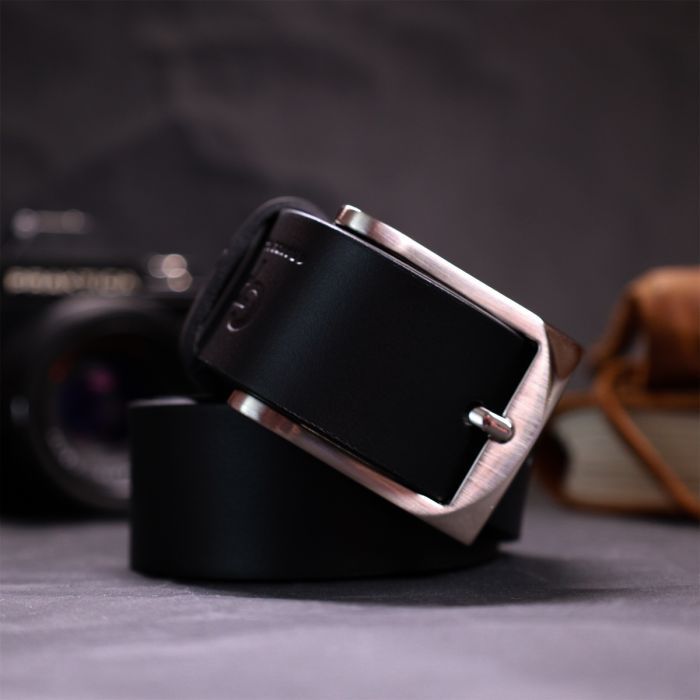 Ремінь Grande Pelle Брючний з натуральної шкіри Чорний (11674) зображення 9