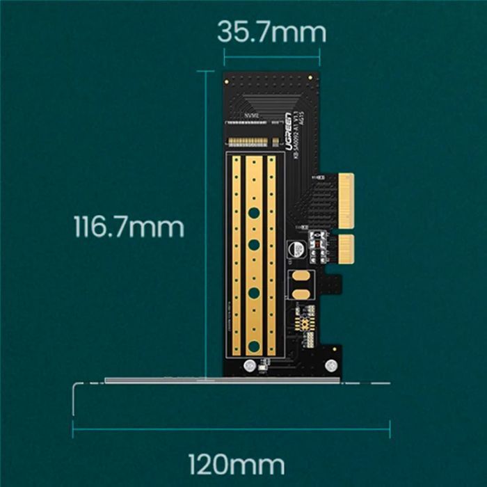 Контроллер Ugreen PCI-E 3.0 for SSD M.2 (NVMe) x4 CM302 (70503) изображение 11