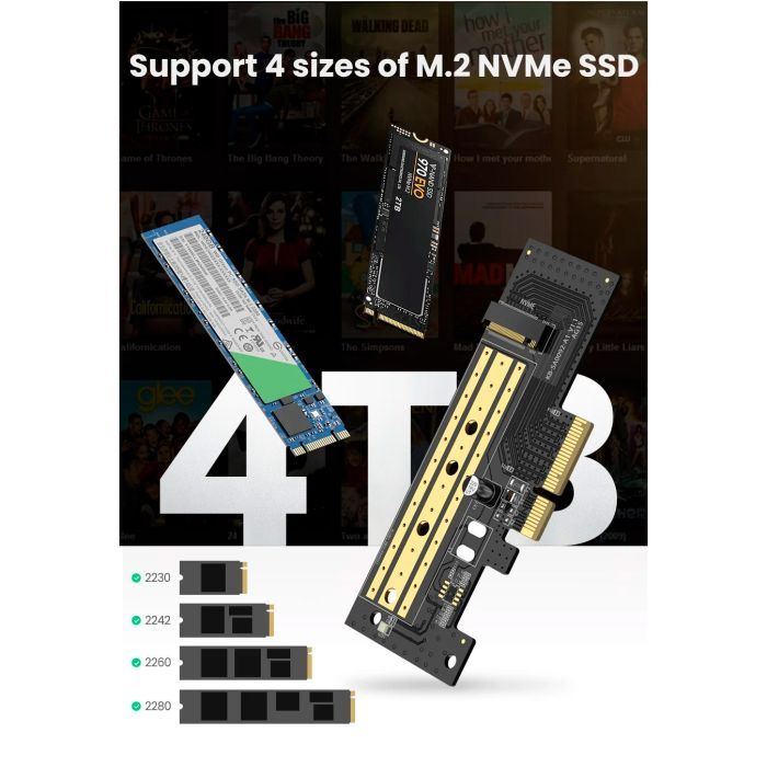 Контроллер Ugreen PCI-E 3.0 for SSD M.2 (NVMe) x4 CM302 (70503) изображение 4