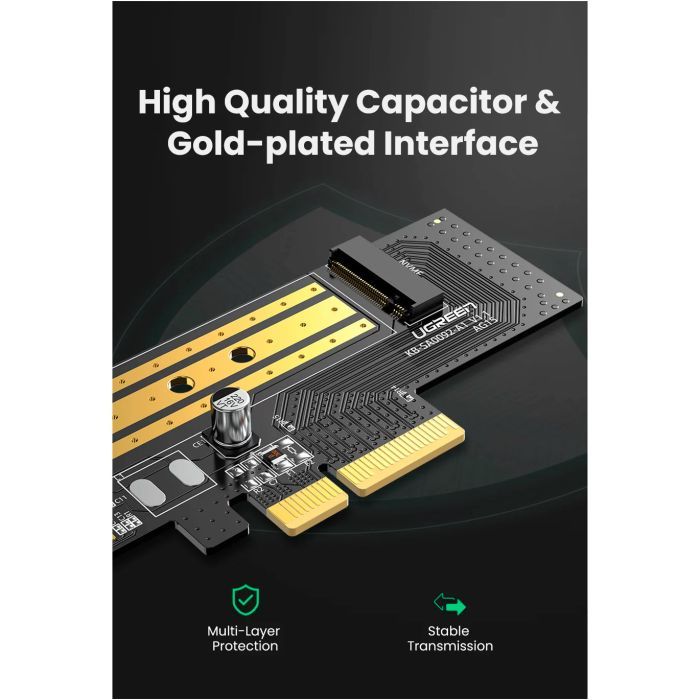 Контроллер Ugreen PCI-E 3.0 for SSD M.2 (NVMe) x4 CM302 (70503) изображение 6