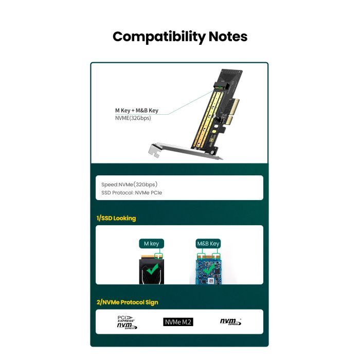 Контроллер Ugreen PCI-E 3.0 for SSD M.2 (NVMe) x4 CM302 (70503) изображение 7