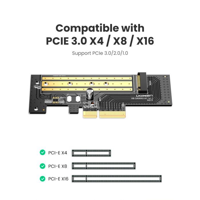 Контроллер Ugreen PCI-E 3.0 for SSD M.2 (NVMe) x4 CM302 (70503) изображение 8