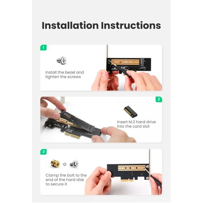 Контроллер Ugreen PCI-E 3.0 for SSD M.2 (NVMe) x4 CM302 (70503) изображение 9