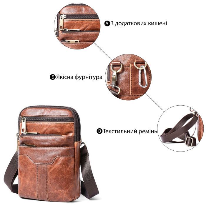 Сумка Vintage Коричневая (14724) изображение 4