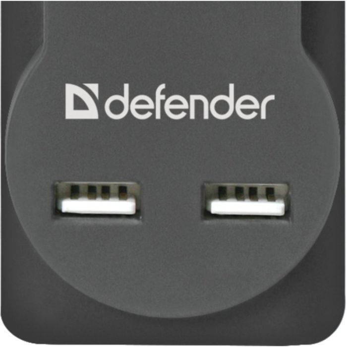 Сетевой фильтр питания Defender DFS 751, 1.8m, 5роз., 2xUSB (99751) изображение 3