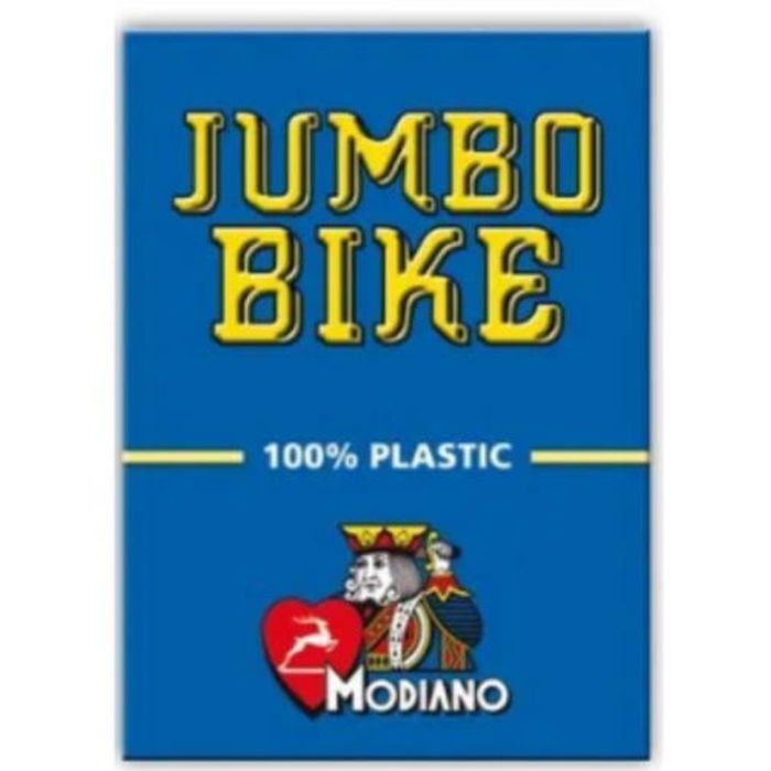 Карты игральные Modiano Bike Trophy 100 Plastic Jumbo Index (blue) (ВР_КИМБТБ)