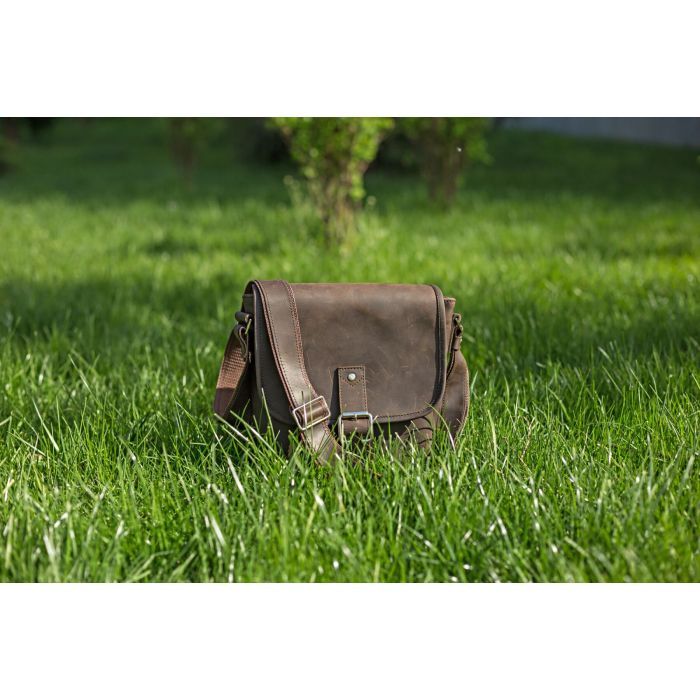 Сумка Shvigel Из винтажной кожи Коричневая (00890) изображение 12