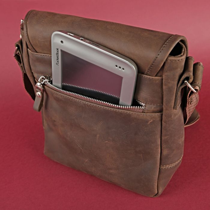 Сумка Shvigel Из винтажной кожи Коричневая (00890) изображение 7