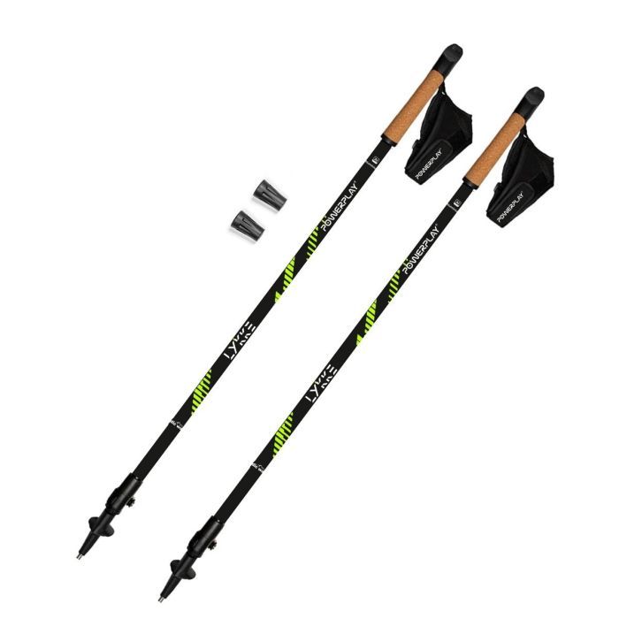 Палки для скандинавской ходьбы PowerPlay 9104 Lykke Black/Green 80-135 см (PP_9104_LYKKE)