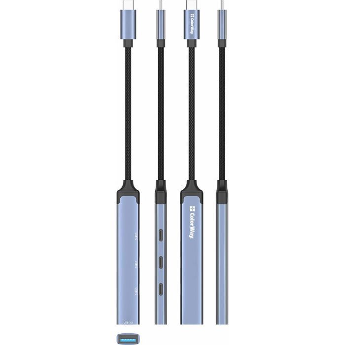 Концентратор ColorWay USB-C 4-in-1 USB-C2.0х3/USB3.0 (CW-HUB07) изображение 5