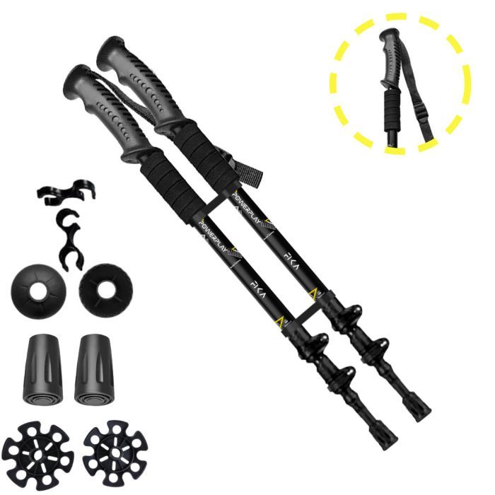 Треккинговые палки PowerPlay 9106 Fika Black/Yellow 60-135 см (PP_9106_FIKA_Bl/Yellow)