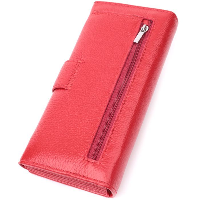 Гаманець ST Leather На чотири відділення для купюр із натуральної шкіри Червоний (22549) зображення 2