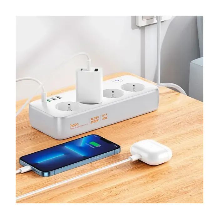 Мережевий фільтр живлення HOCO AC22 (6942007629799) зображення 5