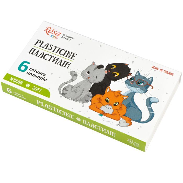Пластилин Rosa Kids Cats, зі стеком, 18 кольорів 288 г (4823098541608)