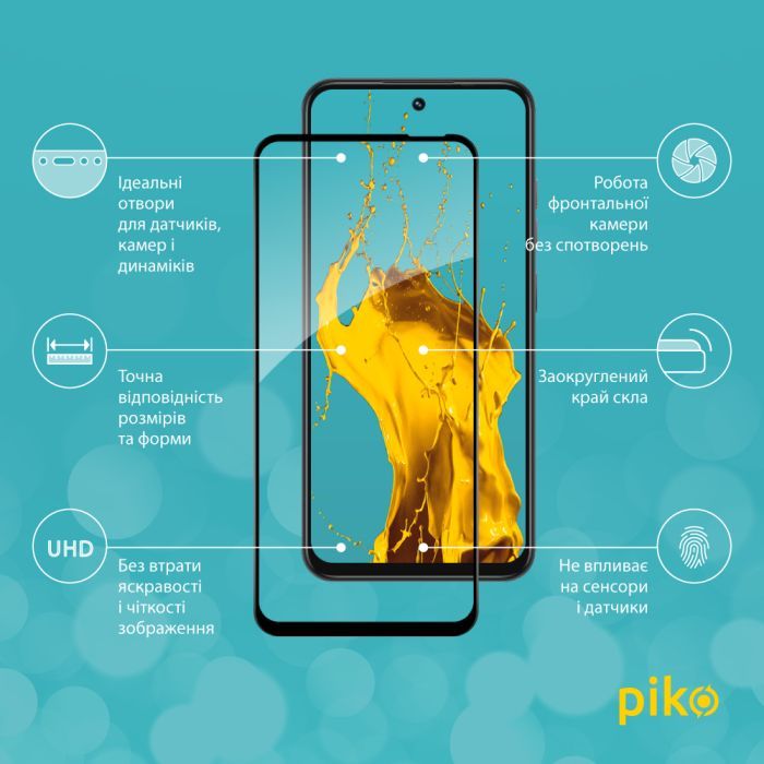 Скло захисне Piko Full Glue Tecno Spark Go 1 Black (1283126607769) зображення 2