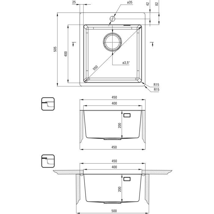 Мойка кухонная Deante Olfato ZPO_R10A + зміш. BQO_R72M (ZPOER10A) изображение 12