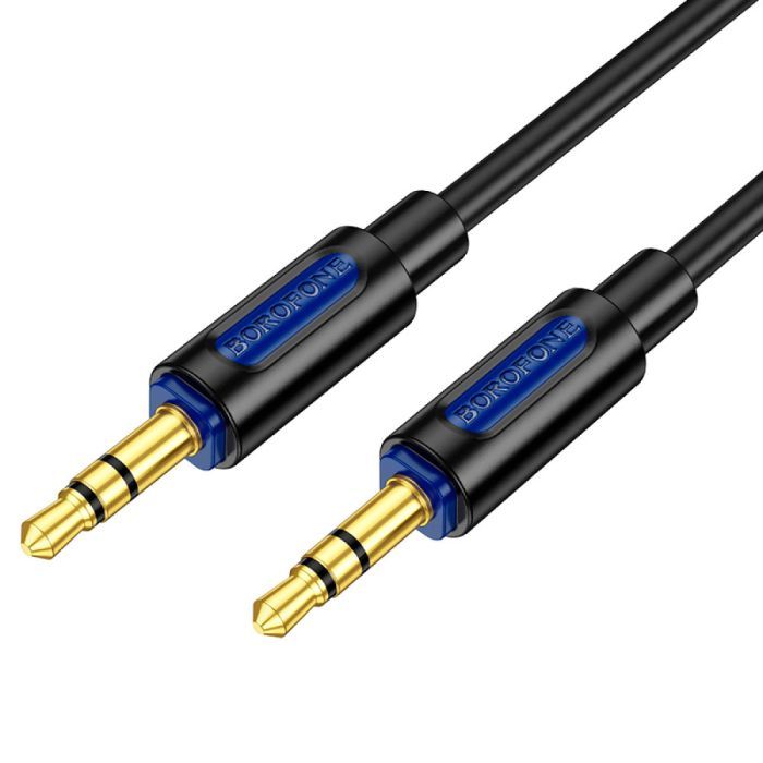 Кабель мультимедійний 3.5mm M to 3.5mm M 1.0m silicone black BOROFONE (6941991114373) зображення 3