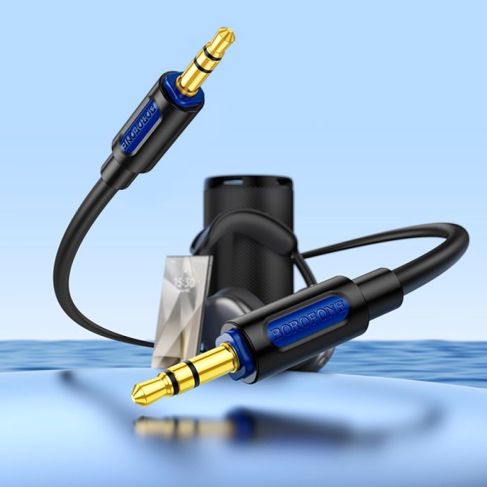 Кабель мультимедійний 3.5mm M to 3.5mm M 1.0m silicone black BOROFONE (6941991114373) зображення 6