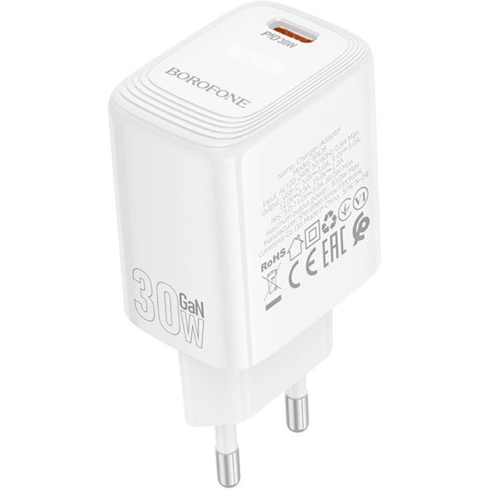 Зарядний пристрій BOROFONE BN28 Fuente USB-C PD30W White (6941991120299) зображення 5