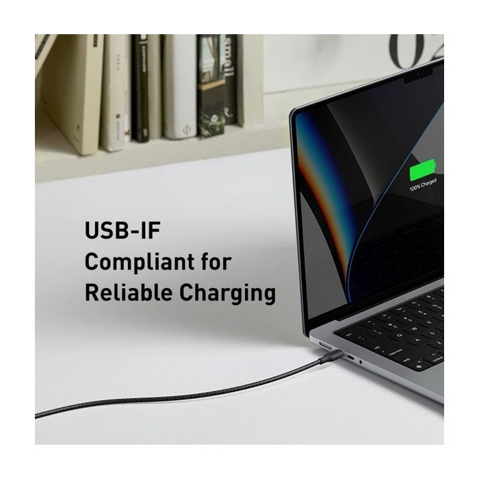 Дата кабель USB-C to USB-C 1.8m 140W bio-nylon 544 black Anker (A80F6H11) изображение 4