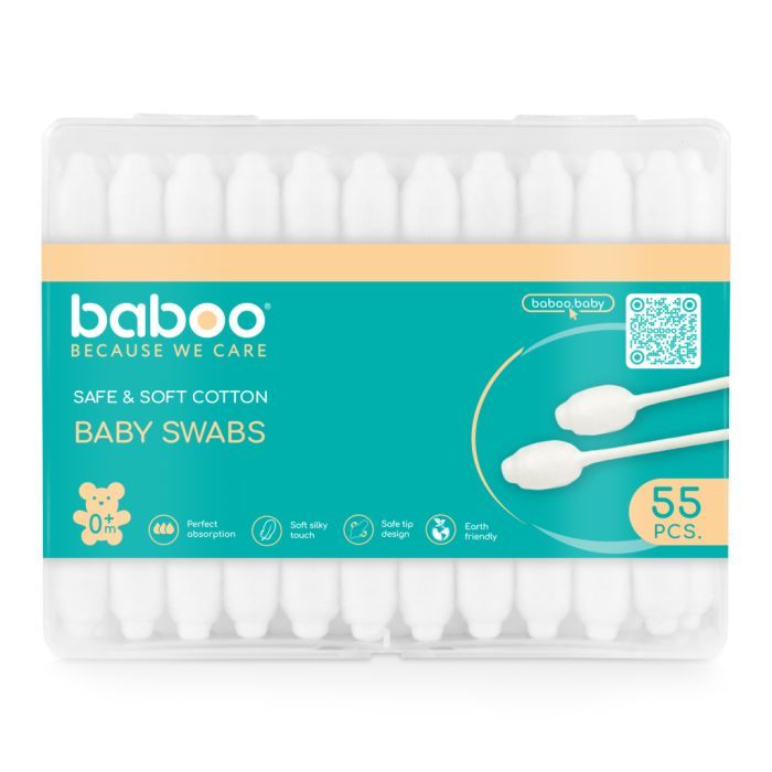 Ватные палочки Baboo для немовлят 56 шт (12-009)