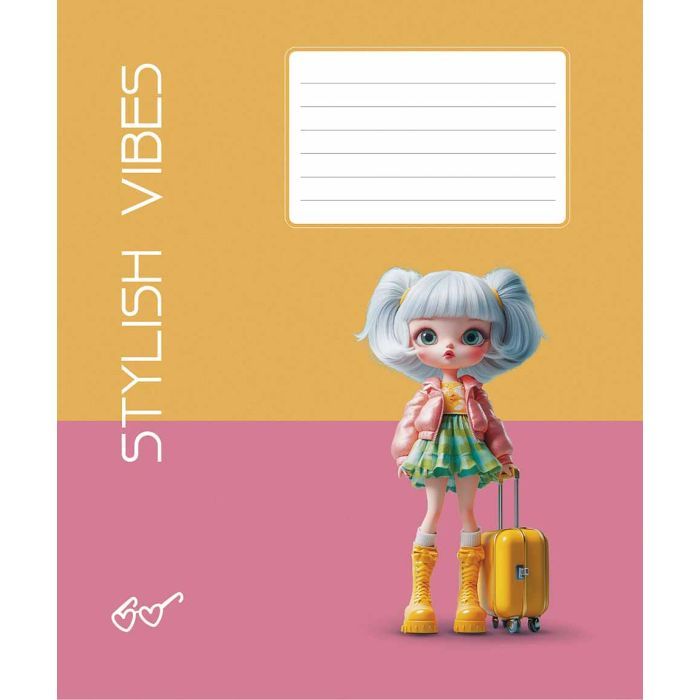 Тетрадь Школярик Stylish vibes 12 листов клетка (012-3568K) изображение 3