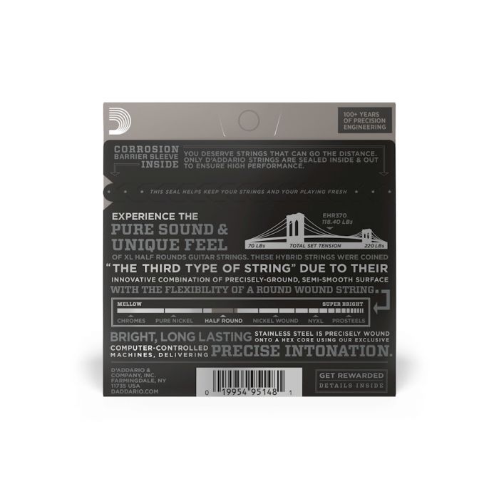 Струни для гітари D'Addario XL Half Rounds Medium (11-49) (EHR370) зображення 3