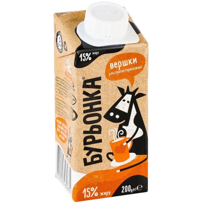Вершки Бурьонка ультрапастеризовані 15% 200 г (br.82674) зображення 5