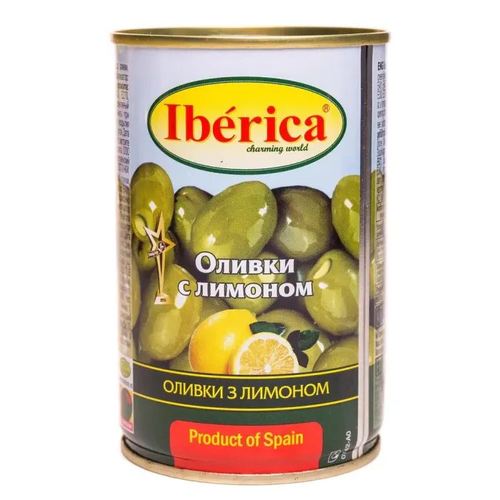 Овощная консервация Iberica Оливки зеленые фаршированные лимоном 300 г (8436024292343)