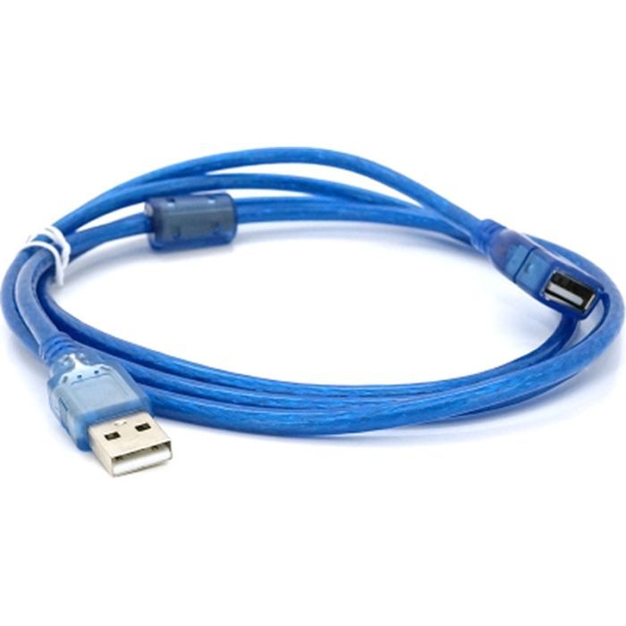 Дата кабель USB 2.0 AM/AF 1.8m ferrite transparent blue Voltronic (YT-AM/AF-1.8TBL) зображення 2
