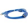 Дата кабель USB 2.0 AM/AF 1.5m ferrite transparent blue Voltronic (YT-AM/AF-1.5TBL)