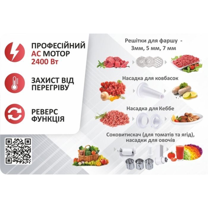 Мясорубка PRIME Technics PG 2483 W изображение 5