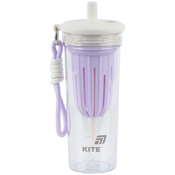 Пляшка для води Kite 650 мл, біло-ліловий (K25-1219-2)