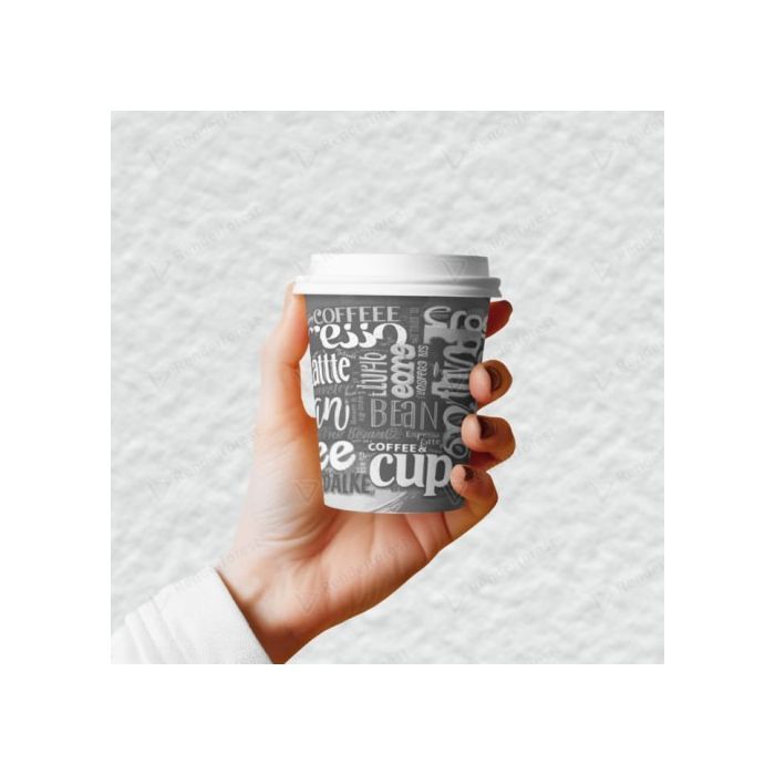 Стакани одноразові Romus Drink time паперові 180 мл 50 шт. Чорна кава (R180507712)