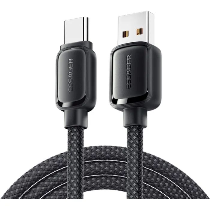 Дата кабель USB 2.0 AM to USB-C 1.0m 7A black Essager (EXCT-TD01-P)