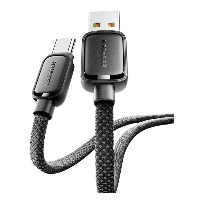 Дата кабель USB 2.0 AM to USB-C 1.0m 7A black Essager (EXCT-TD01-P) изображение 4