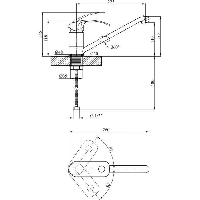 Змішувач Kroner Konstante-C030 (CV023590) зображення 5