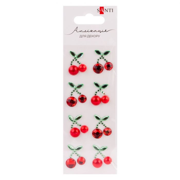 Набор для творчества Santi Вишеньки аплікація зі страз самоклеючих 7х14 см (743035)